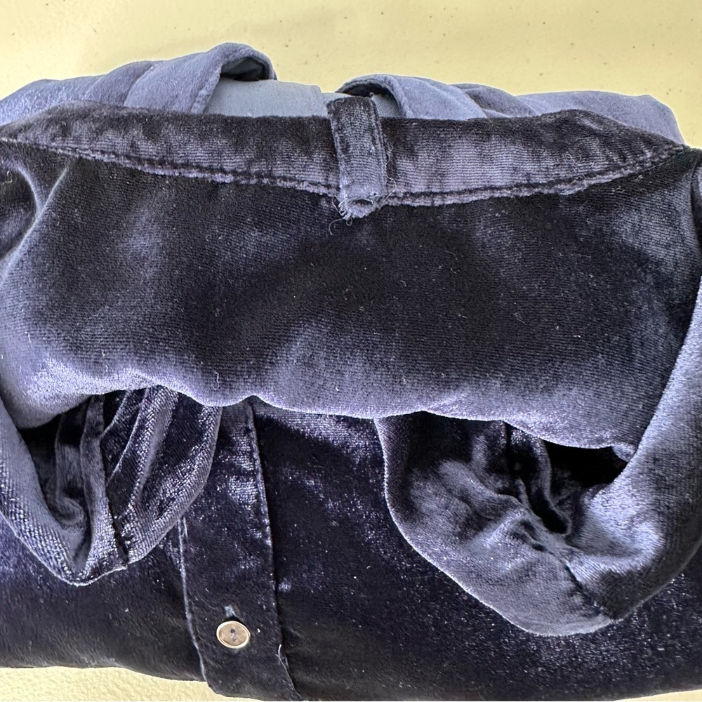 Maeve‎ Crushed Velvet Tunic Shirt Midnight Blue Size 12 - Picture 12 of 13